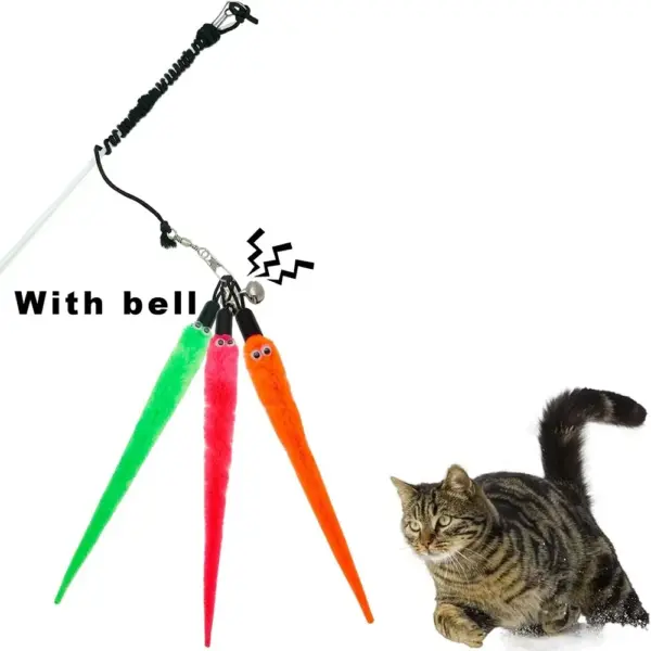 Hot Cat Toys Wand Refills Interactive Cat Toy Replacement Worm Cat Worms Refill Attachments Cat Toy Worms Refills for Cat Wand - Image 4