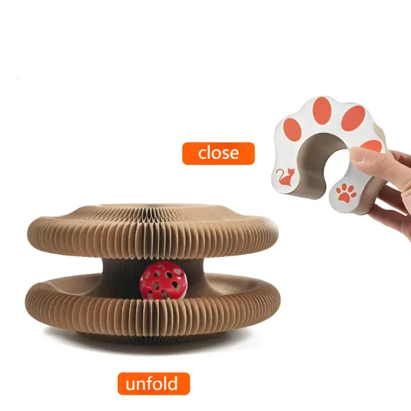 Cat Scratching Board with Bell – Corrugated Paper Toy, Durable Scratch Pad for Cats, Interactive Play & Stress Relief - Image 5