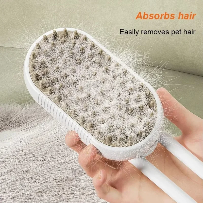 Cat Steam Brush Steamy Dog Brush 3 in 1 Electric Spray Cat Hair Brushes for Pet Grooming Massage Comb Cat Dog Hair Removal Combs - Image 5