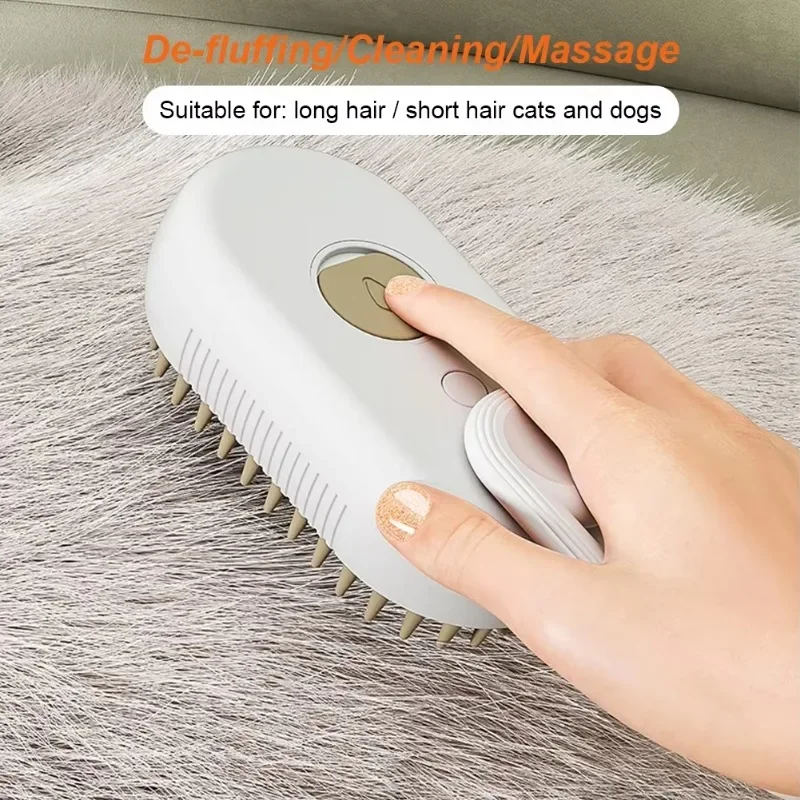 Cat Steam Brush Steamy Dog Brush 3 in 1 Electric Spray Cat Hair Brushes for Pet Grooming Massage Comb Cat Dog Hair Removal Combs - Image 4