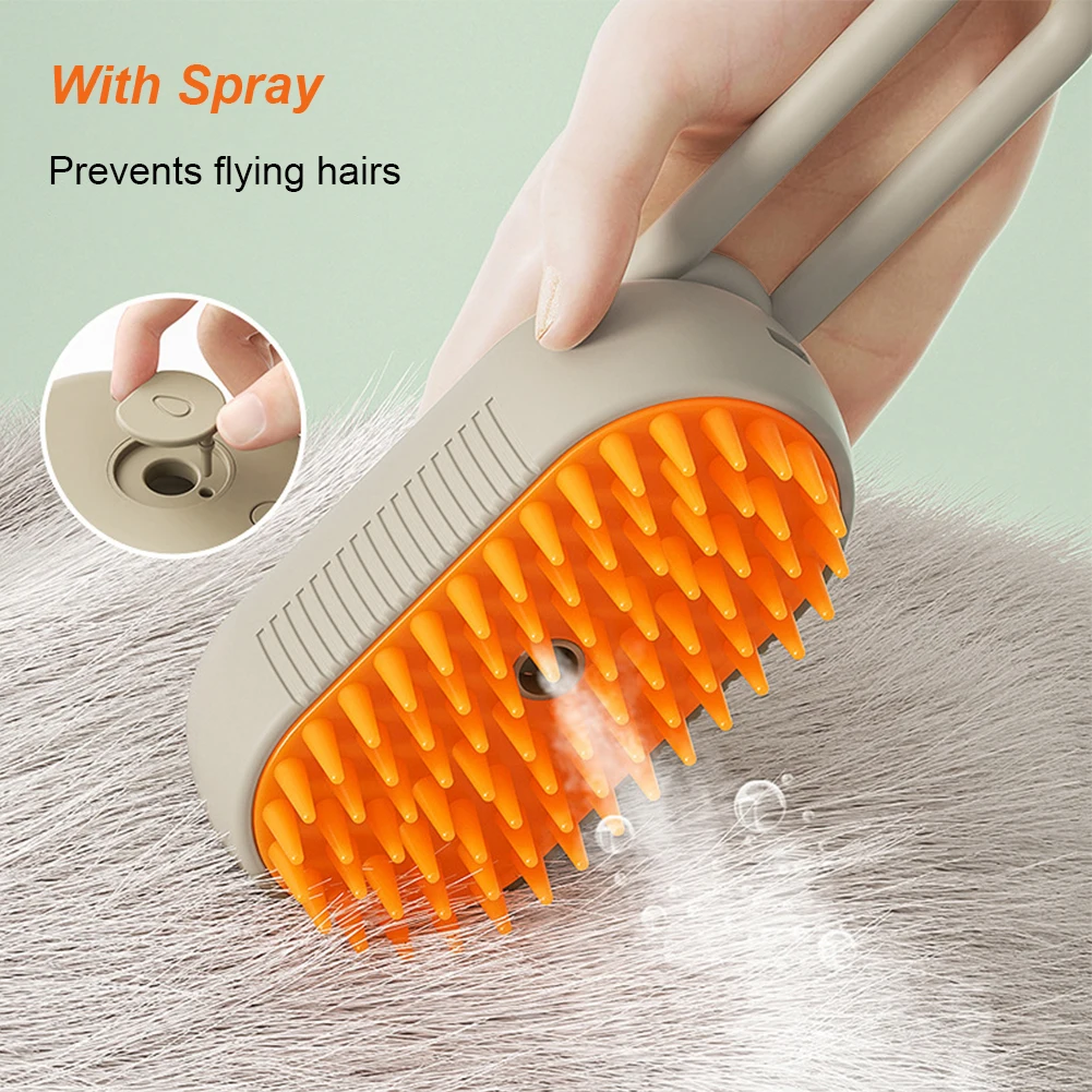 Cat Steam Brush Steamy Dog Brush 3 in 1 Electric Spray Cat Hair Brushes USB Rechargeable Dog Grooming Massage Comb for Pet Hairs