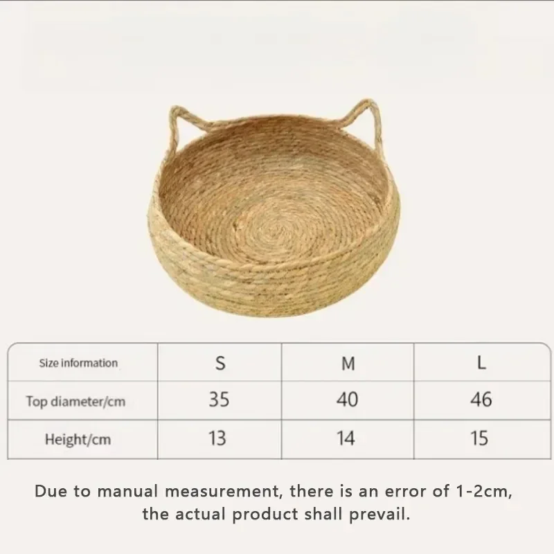 Pure hand-woven rattan cat nest four seasons universal warm pad removable washable winter pet supplies - Image 6